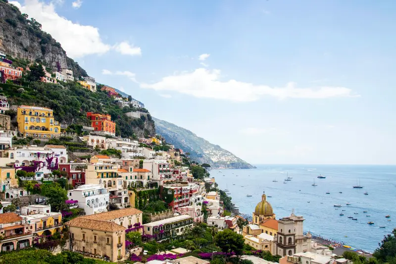 Colourful houses of Positano climbing the cliffs of the Amalfi Coast