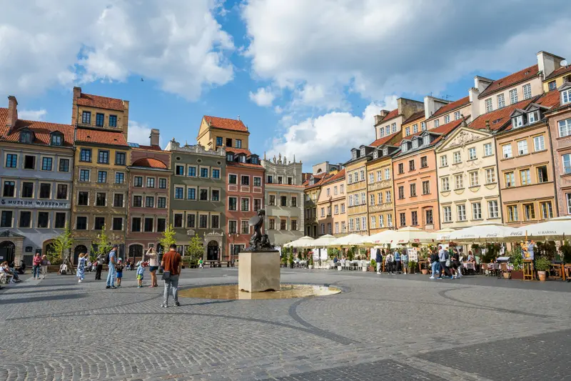 Colourful houses on the Old Town Market Square in Warsaw