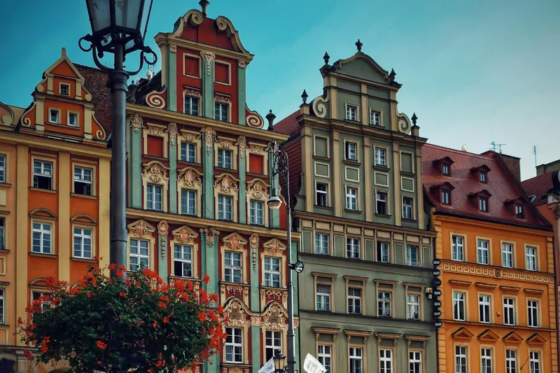 Colourful merchants’ houses on the Market Square in Wrocław